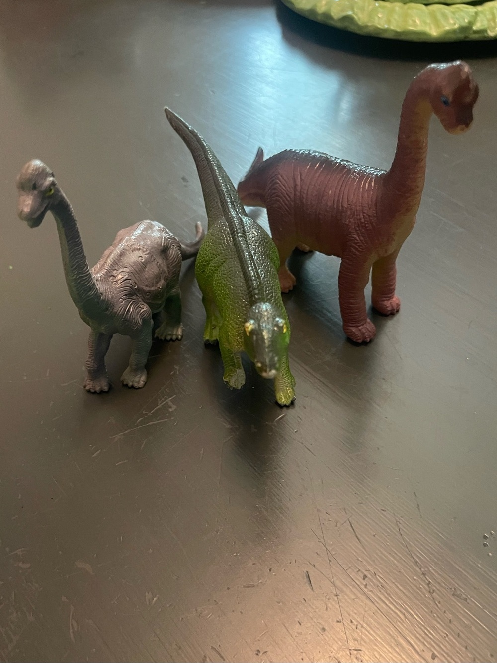 Kids Dinosaur Toy Set - Green, Gray & Brown Figure Trio